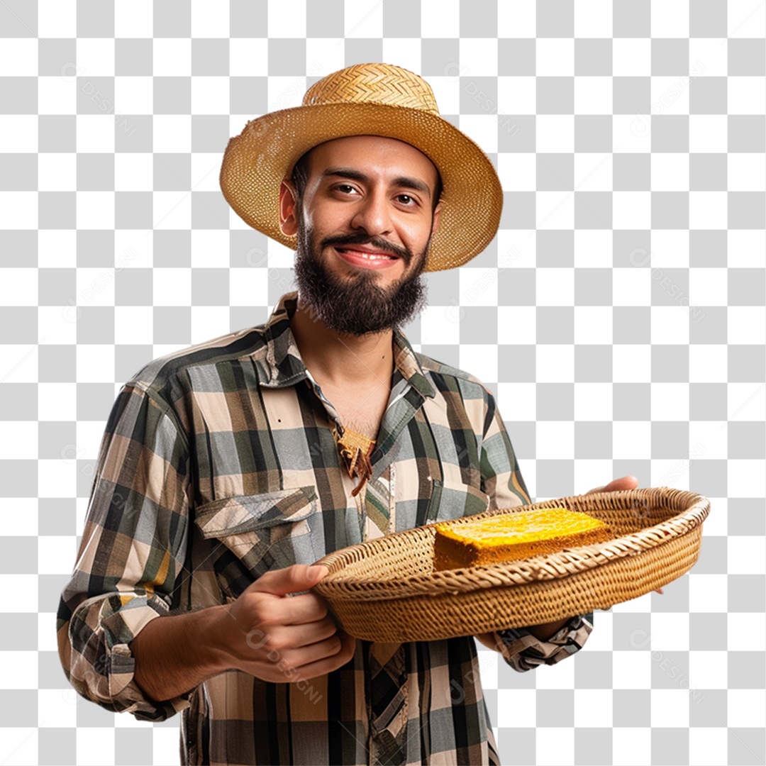 Homem com Roupa de Festa Junina PNG Transparente