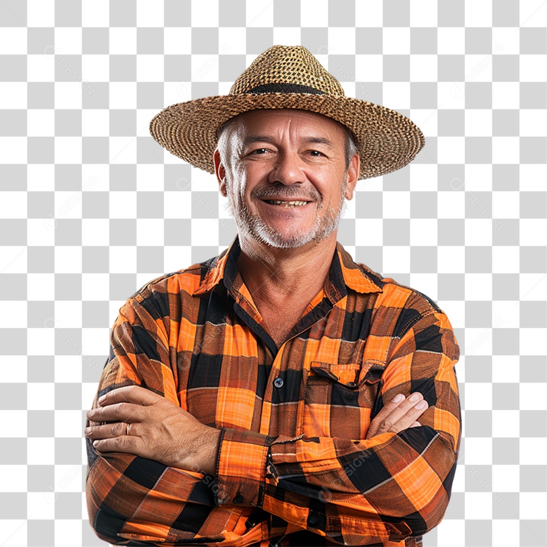 Homem com Roupa de Festa Junina PNG Transparente