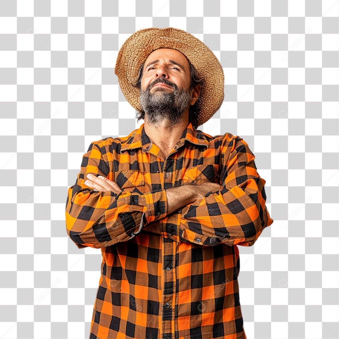 Homem com Roupa de Festa Junina PNG Transparente