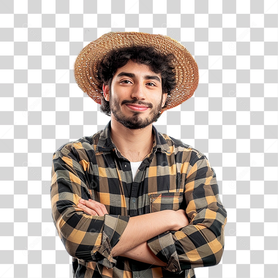Homem com Roupa de Festa Junina PNG Transparente