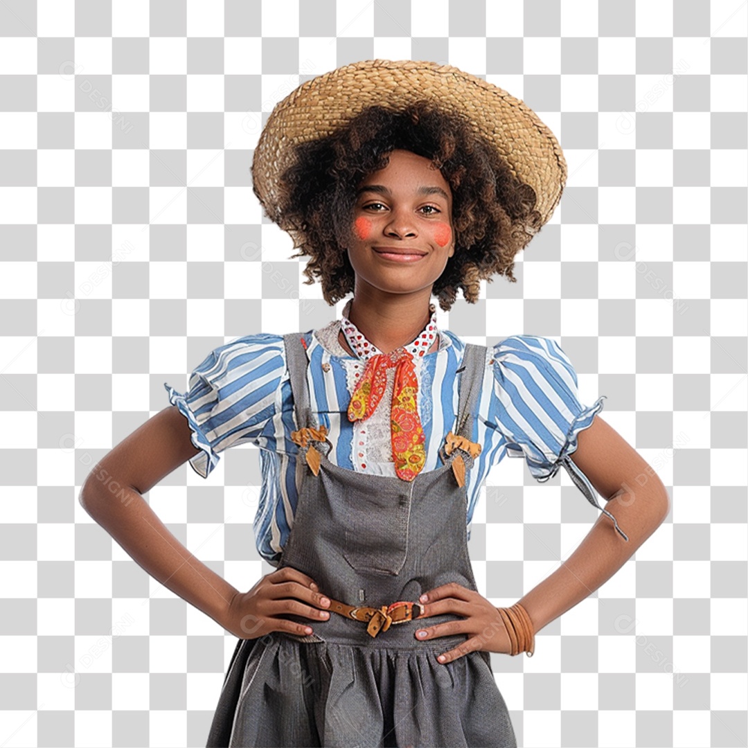 Mulher com Roupa de Festa Junina PNG Transparente