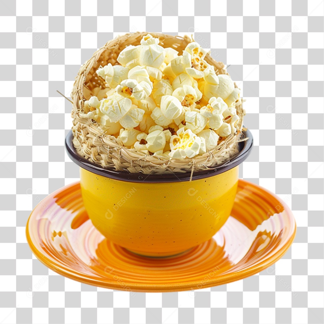 Pote com Pipoca PNG Transparente