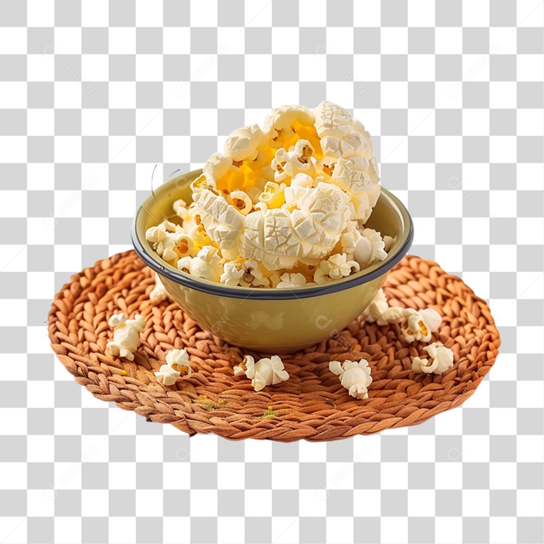 Pote com Pipoca PNG Transparente