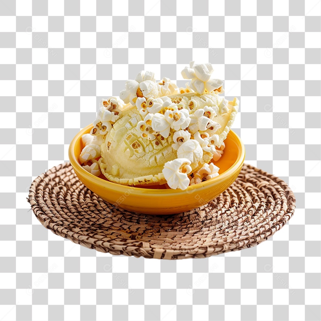 Pote com Pipoca PNG Transparente