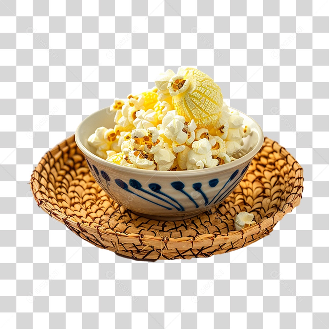 Pote com Pipoca PNG Transparente