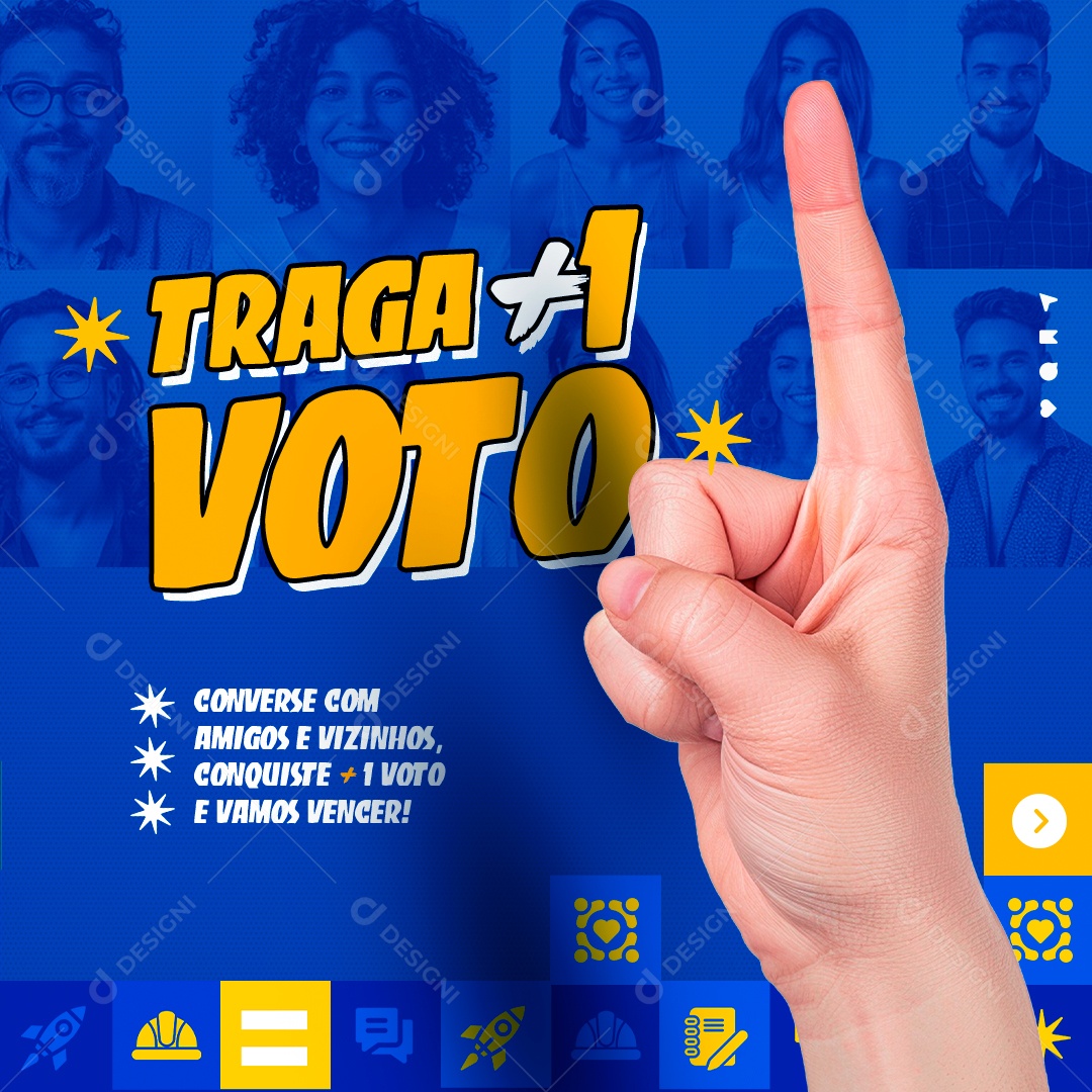 Politica Traga mais 1 Voto Social Media PSD Editável