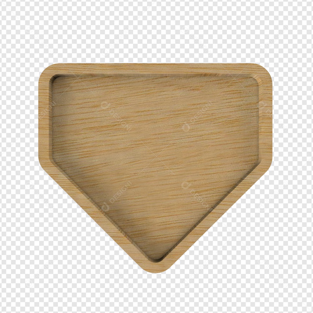 Quadro Elemento 3D de Madeira para Composição PSD