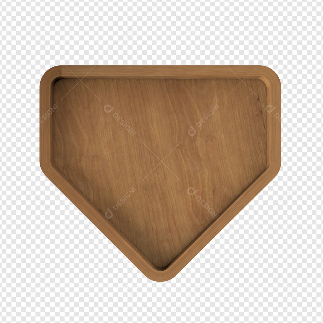 3D Element Wooden Base Frame for PSD Composition