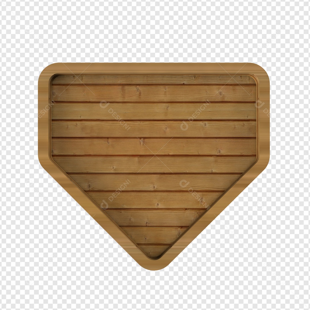 Quadro de Madeira Detalhado Elemento 3D para Composição PSD