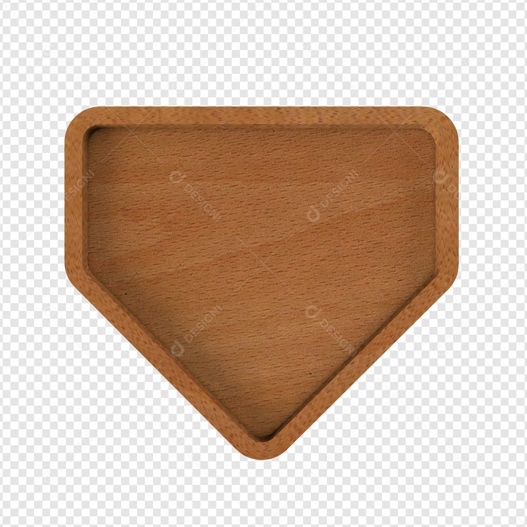 Quadro de Madeira Elemento 3D para Composição PSD