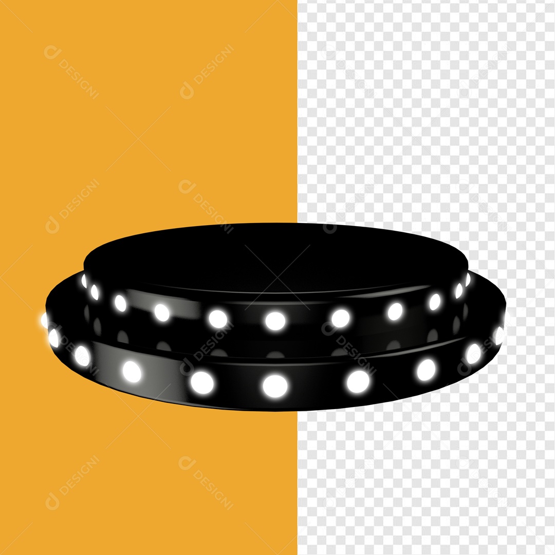 Podium LED Elemento 3D para Composição PSD