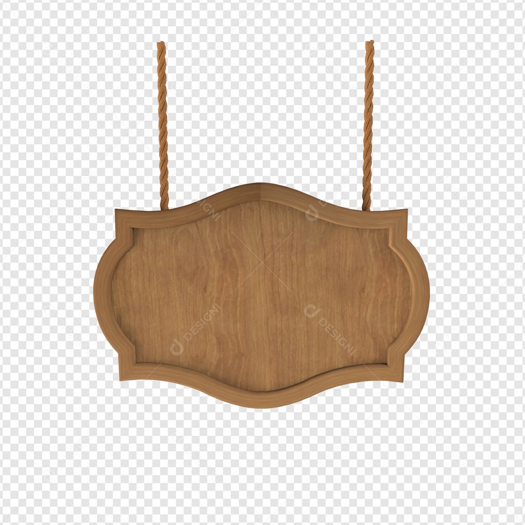 Placa de Madeira Marron Elemento 3D para Composição PSD