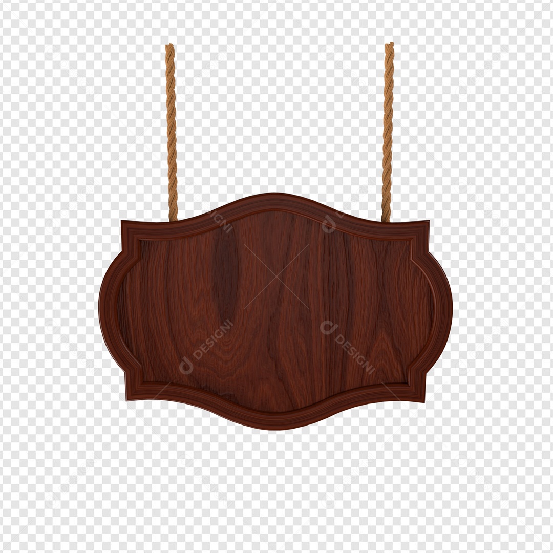 Placa de Madeira Elemento 3D Marron para Composição PSD