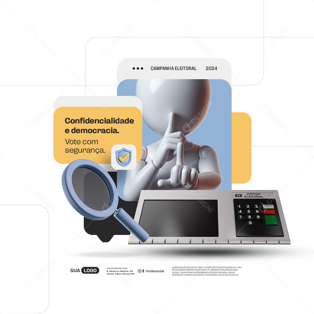 Politica Campanha Eleitoral Confidencialidade e Democracia Social Media PSD Editável