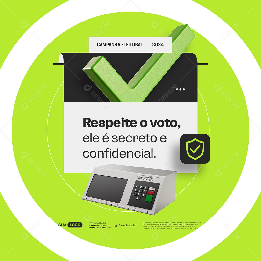 Politica Campanha Eleitoral Respeito o Voto Social Media PSD Editável