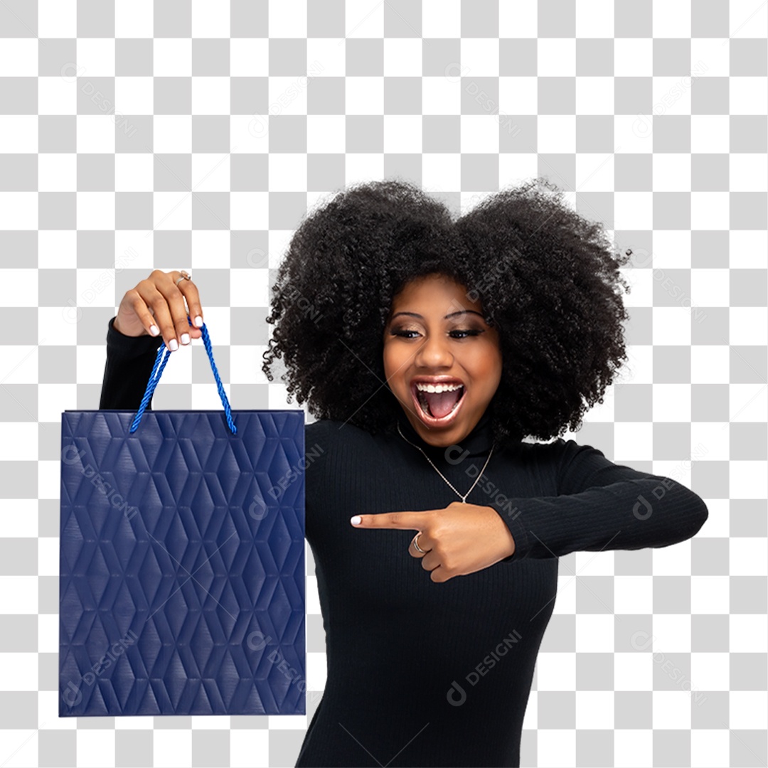 Mulher com Sacolas de Compras PNG Transparente