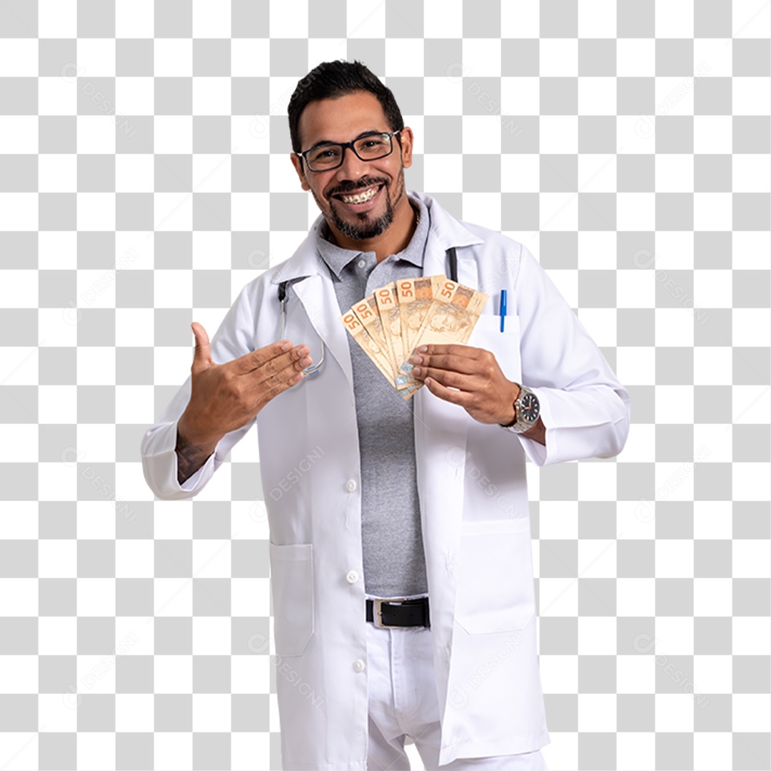 Homem Segurando Dinheiro PNG Transparente