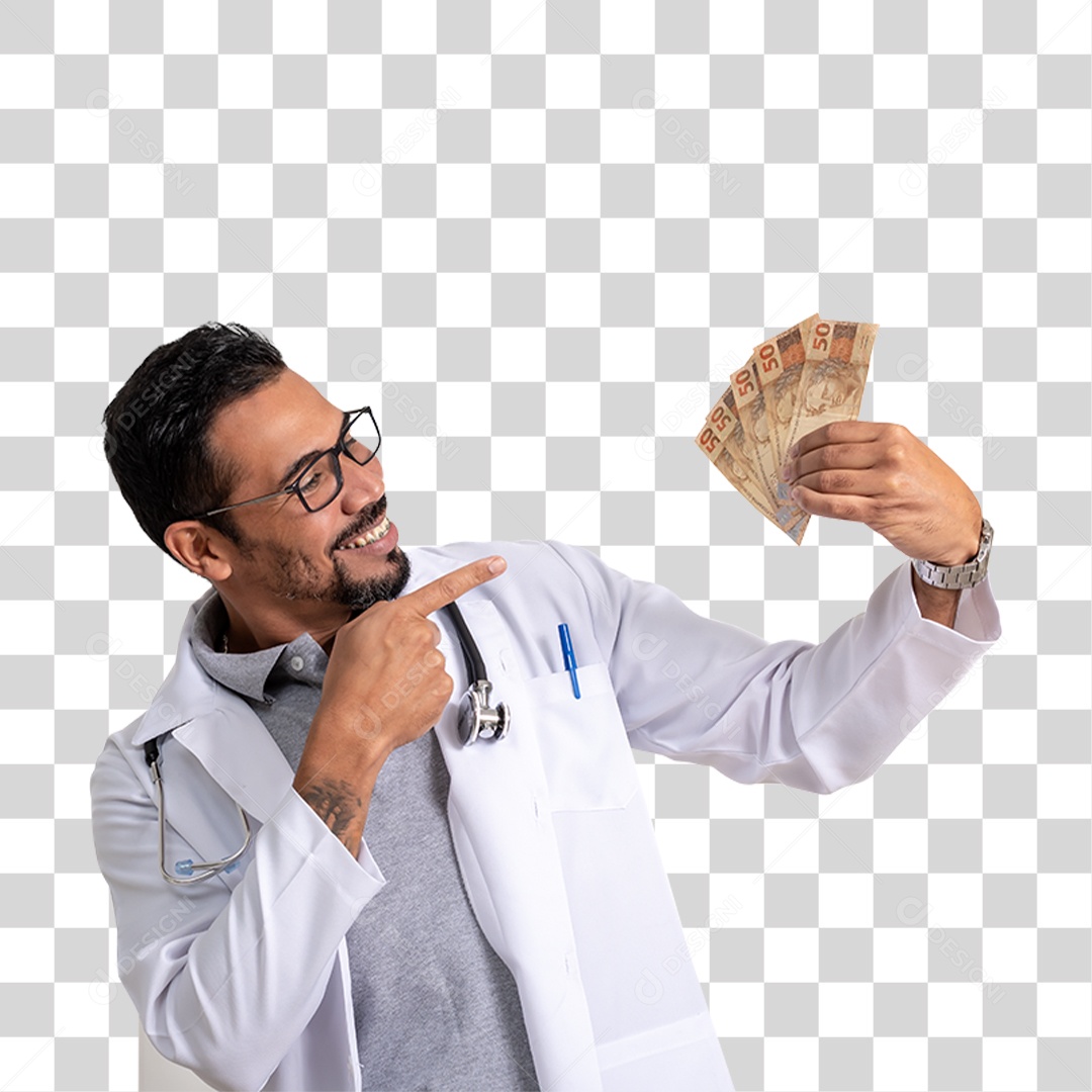 Homem Segurando Dinheiro PNG Transparente