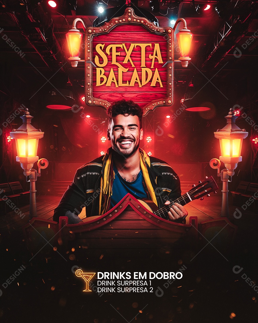 Flyer Sexta Balada Social Media PSD Editável
