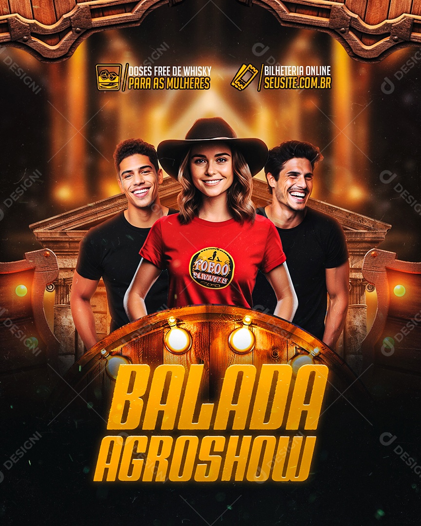 Flyer Balada Agro Show Social Media PSD Editável