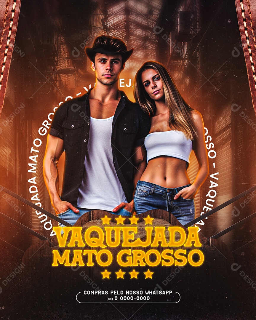 Flyer Vaquejada Mato Grosso Social Media PSD Editável
