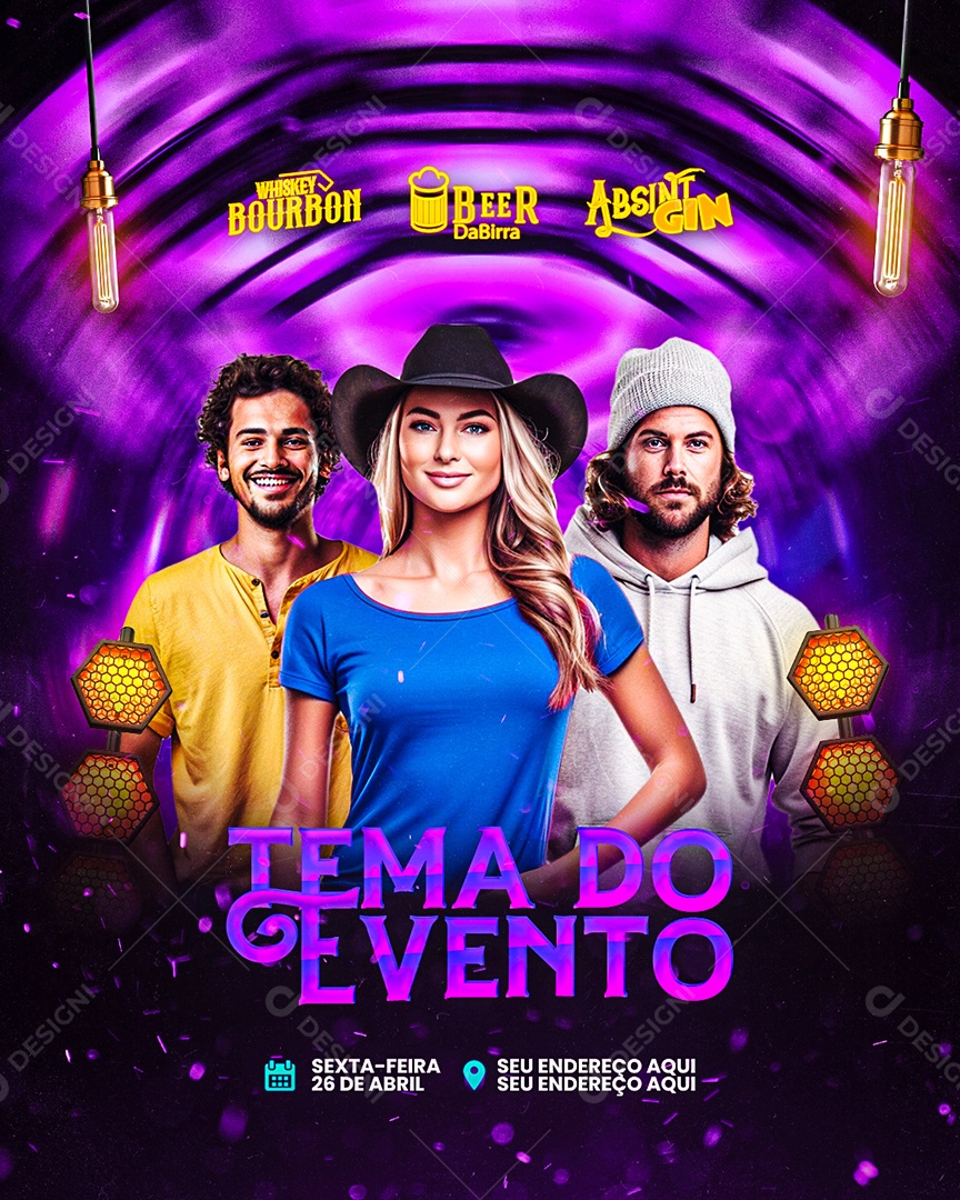 Flyer Tema do Evento Social Media PSD Editável