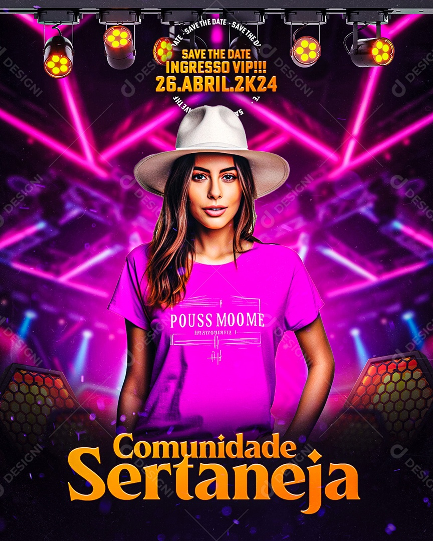 Flyer Comunidade Sertaneja Social Media PSD Editável