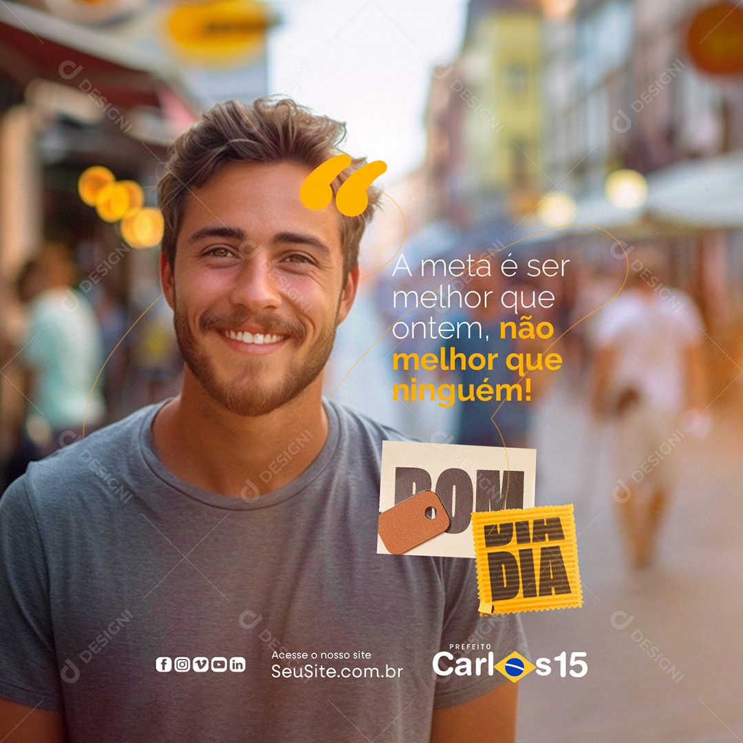 Politica Prefeito Carlos A Meta é Ser Melhor Social Media PSD Editável