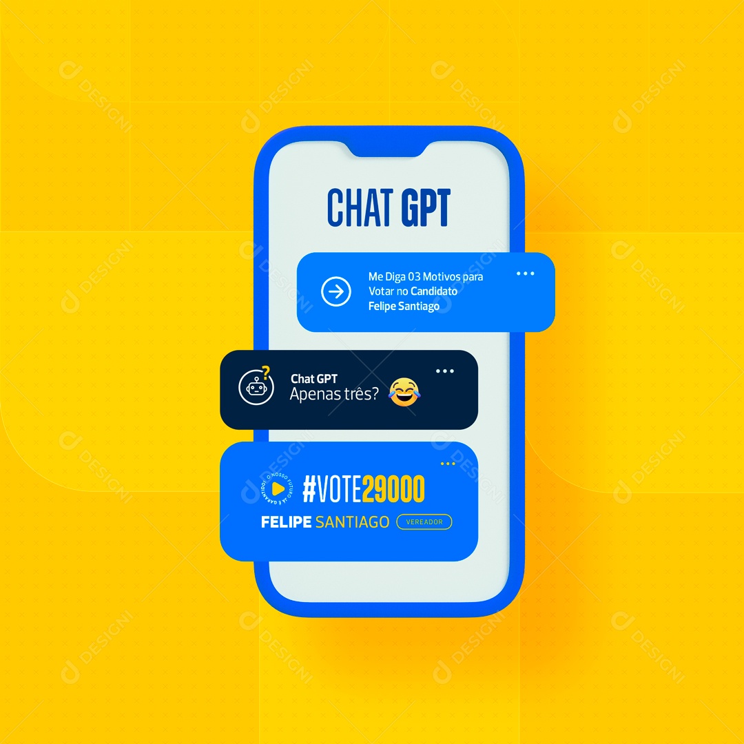 Politica Chat GPT Social Media PSD Editável