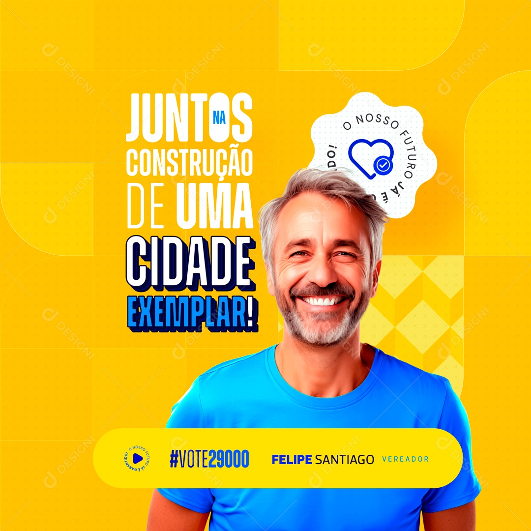 Politica Juntos na Construção de uma Cidade Social Media PSD Editável