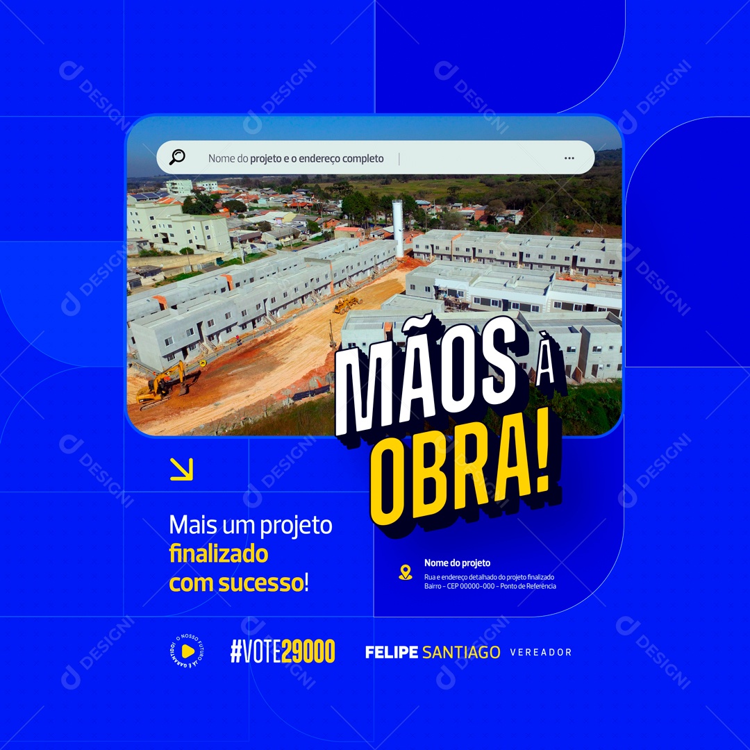Politica Mãos á Obra mais um Projeto Finalizado com Sucesso Social Media PSD Editável