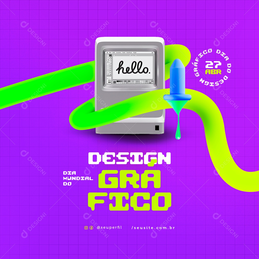 Dia Mundial do Designer Gráfico 27 de Abril Social Media PSD Editável