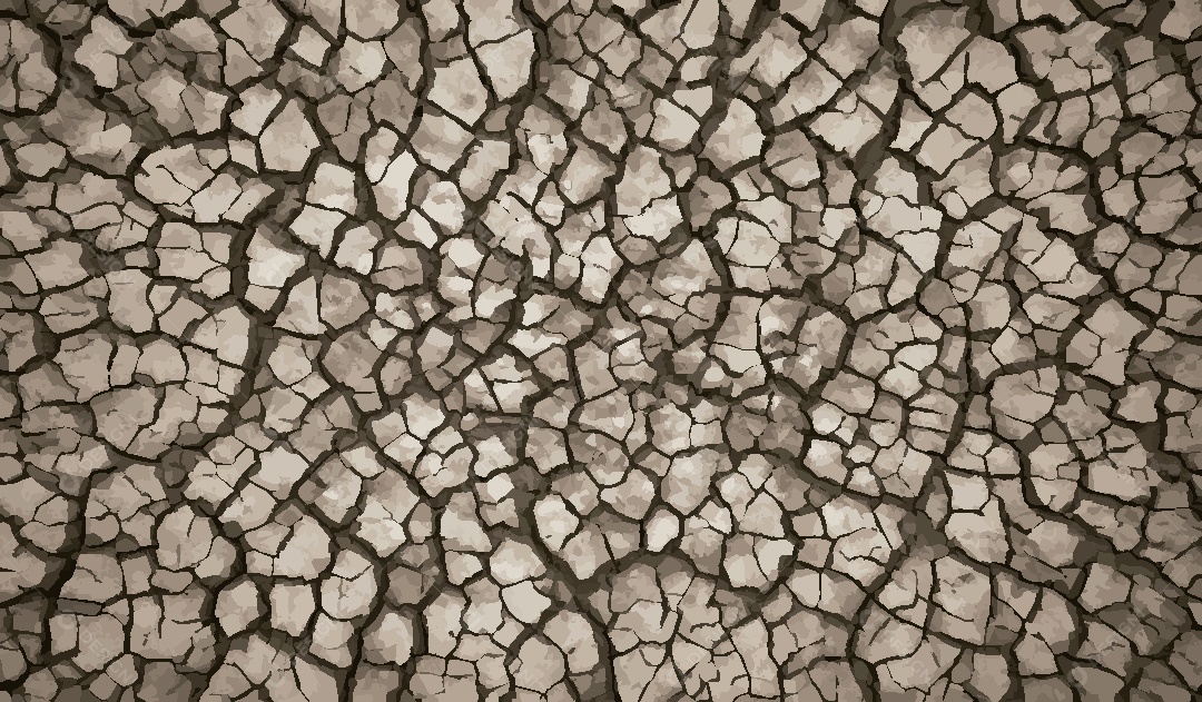 Textura de Solo Rachado e Seco Ilustração Vetor EPS