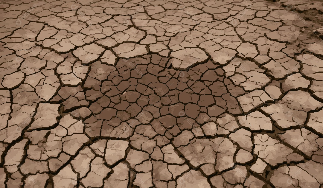 Textura de Solo Rachado e Seco Ilustração Vetor EPS