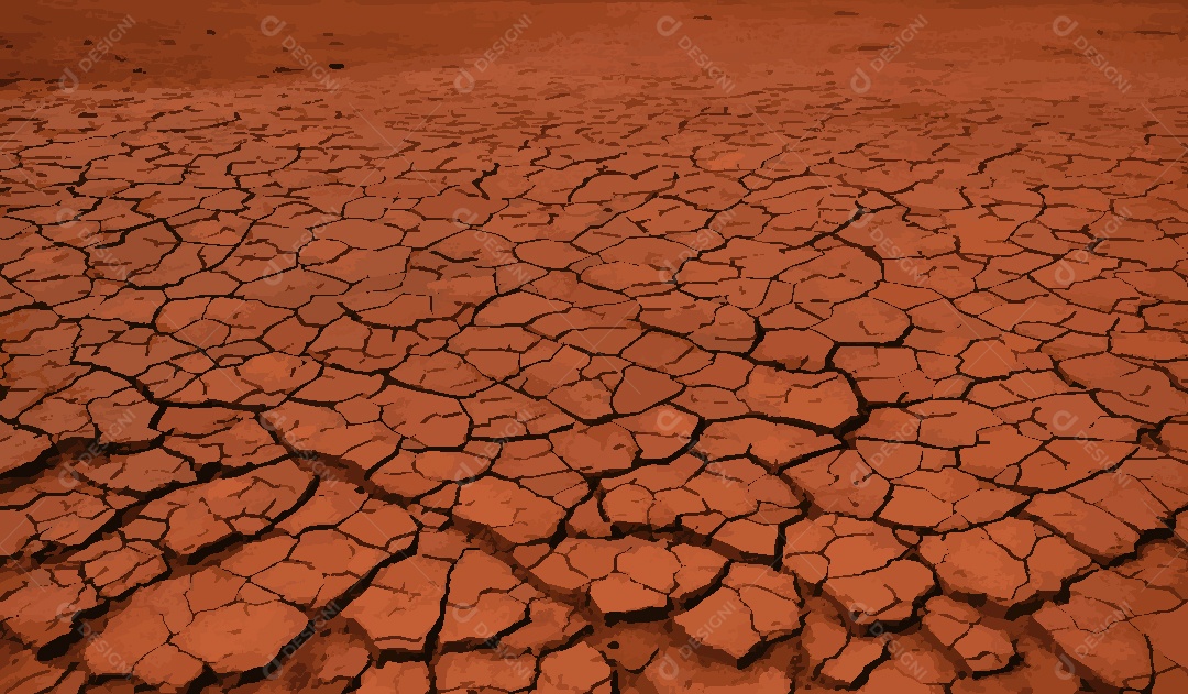 Textura de Solo Rachado e Seco Ilustração Vetor EPS