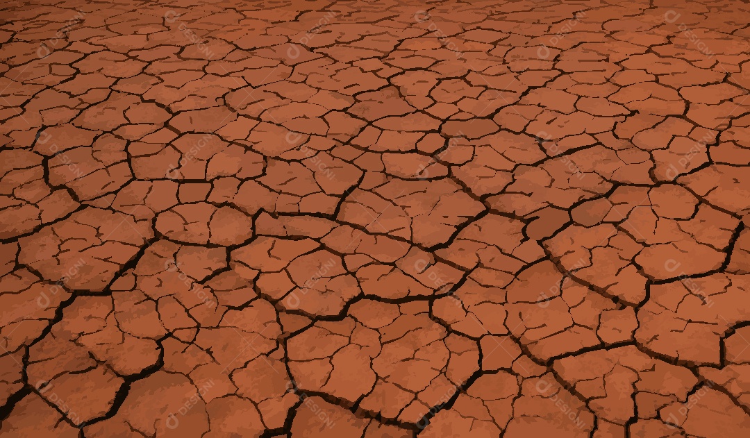 Textura de Solo Rachado e Seco Ilustração Vetor EPS