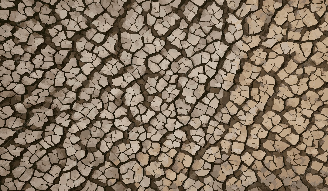 Textura de Solo Rachado e Seco Ilustração Vetor EPS