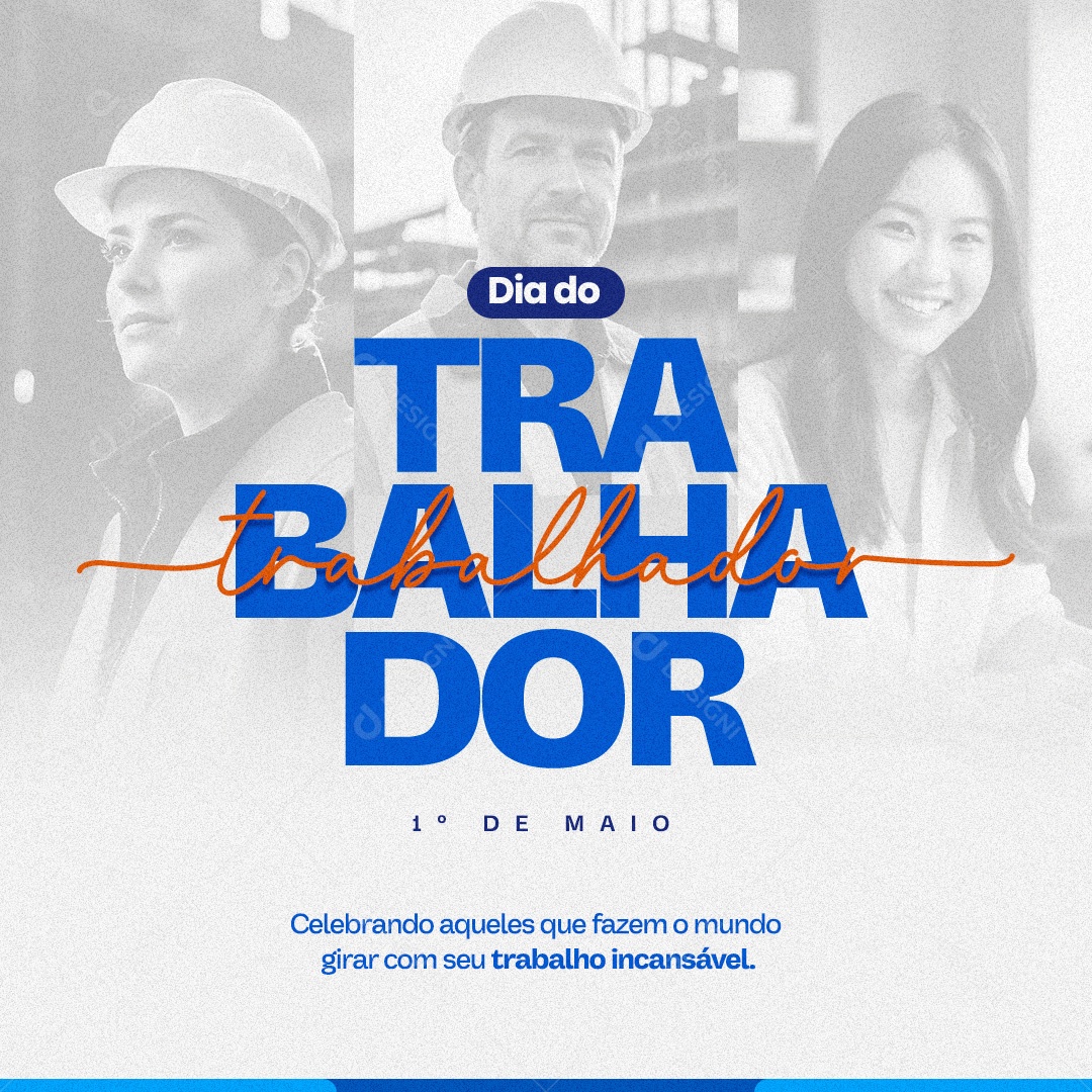 Dia do Trabalhador  01 de Maio Social Media PSD Editável