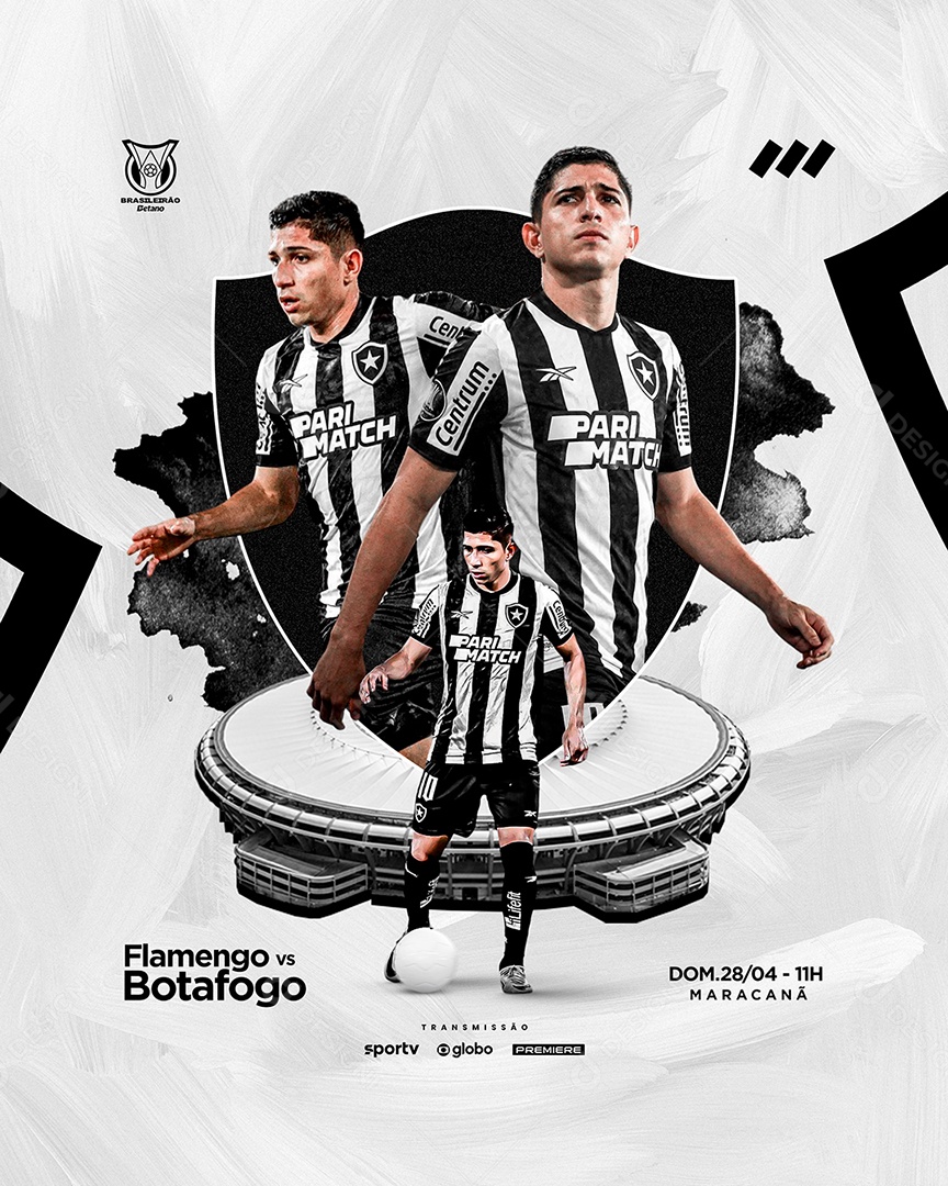 Futebol Brasileirão Flamengo X Botafogo Social Media PSD Editável