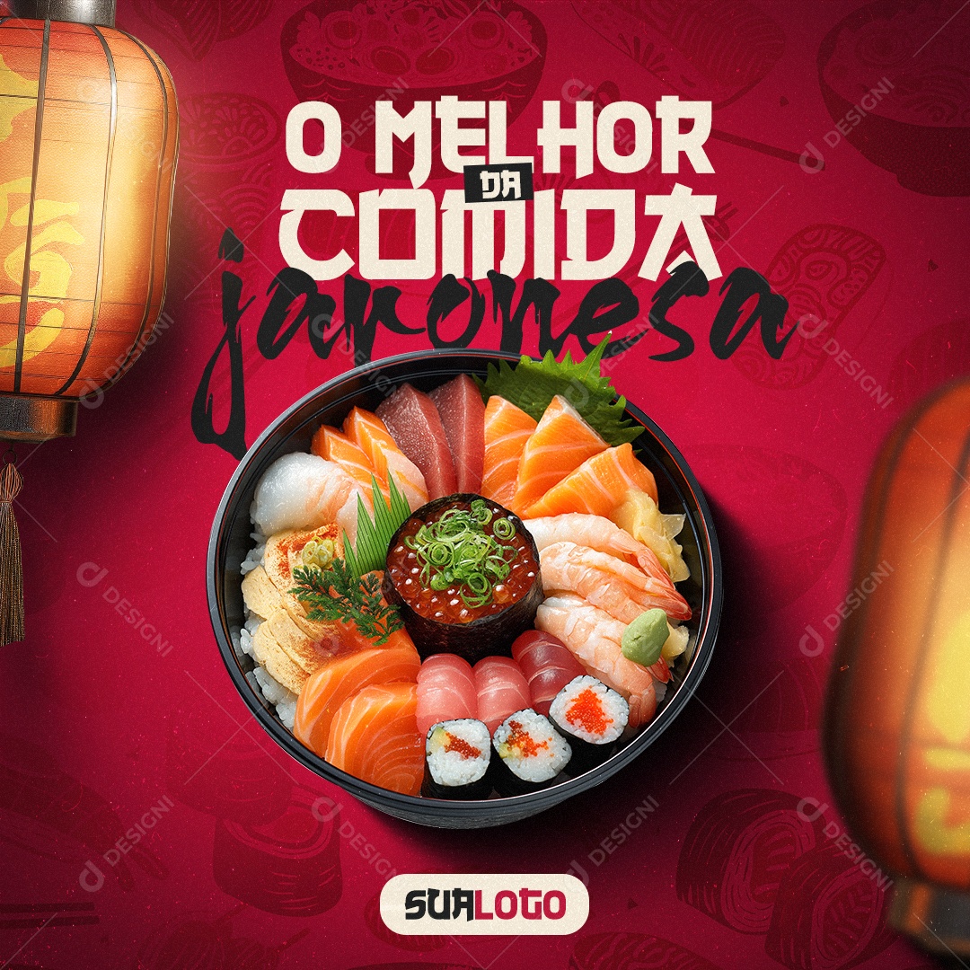 Comida Japonesa O Melhor da Comida Social Media PSD Editável