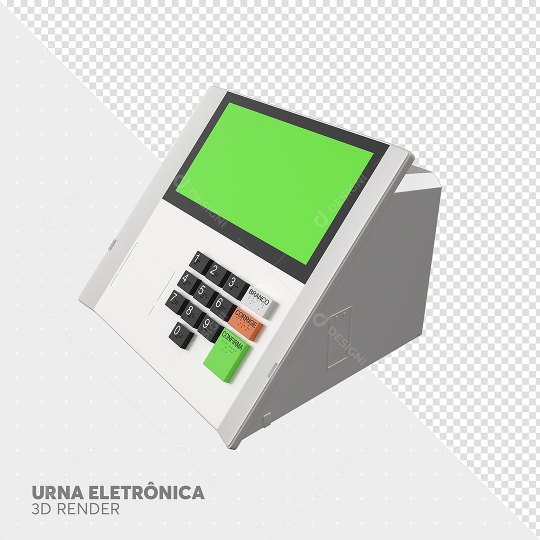 Urna Eleitoral Elemento 3D de Politica para Composição PSD