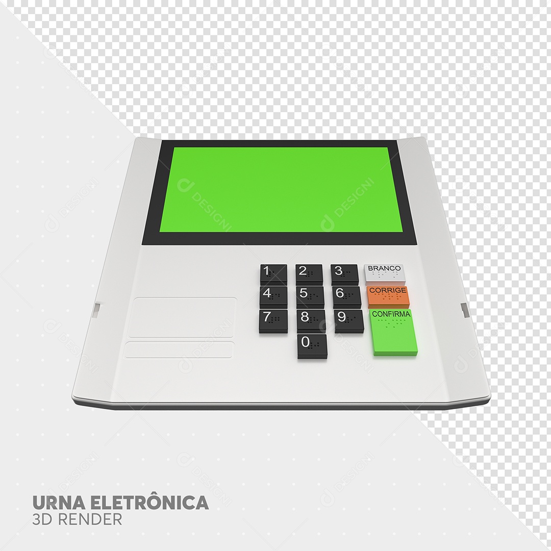 Urna Eleitoral Elemento 3D para Composição PSD
