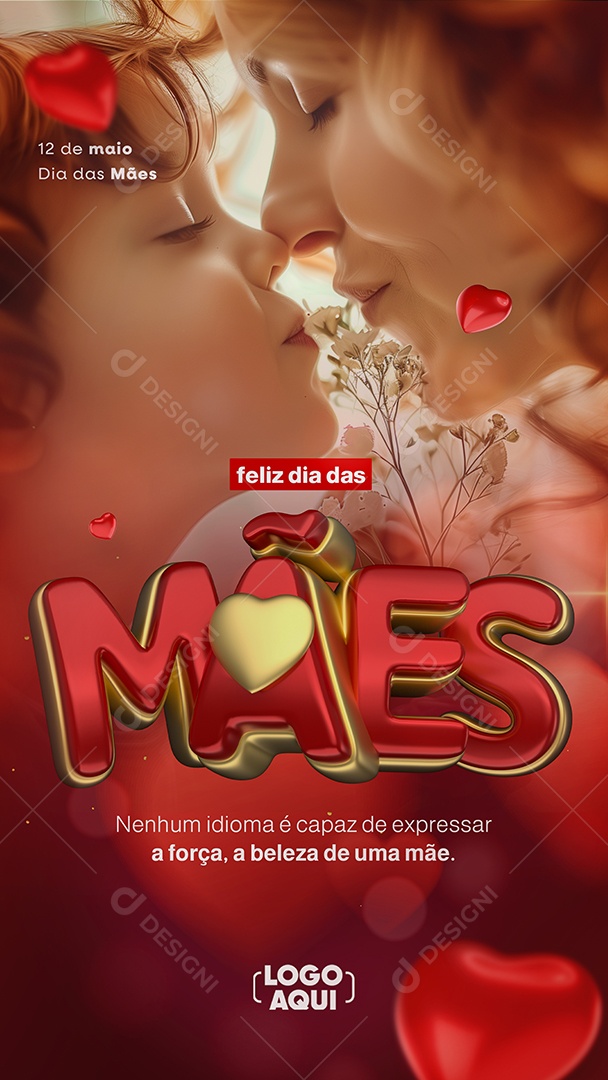 Story Feliz Dia das Mães 12 de Maio Social Media PSD Editável