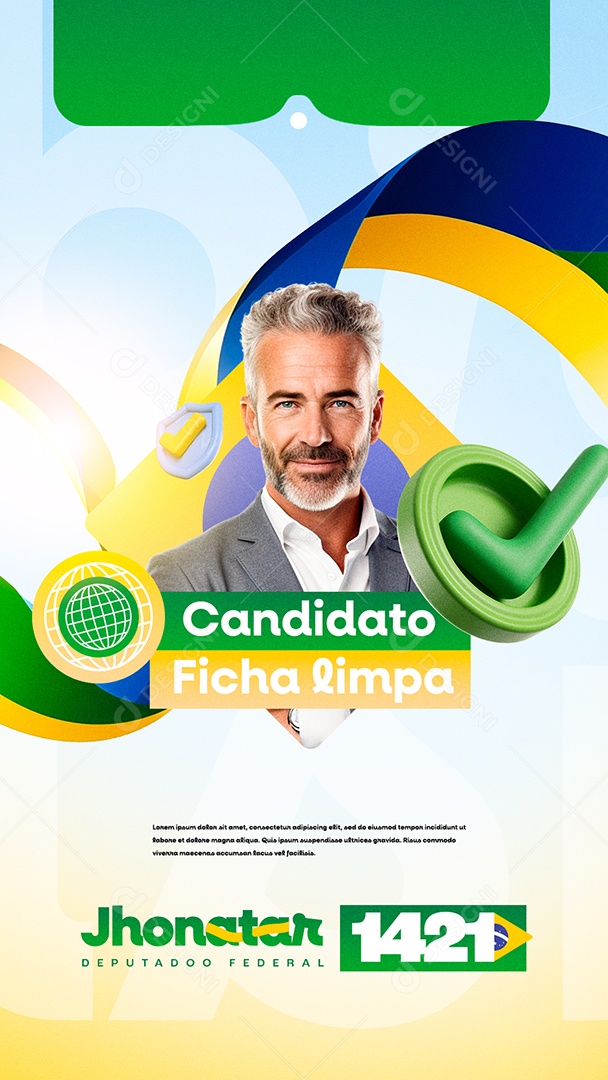 Story Eleição Candidato Ficha limpa Jhonatar Deputado Federal Social Media PSD Editável