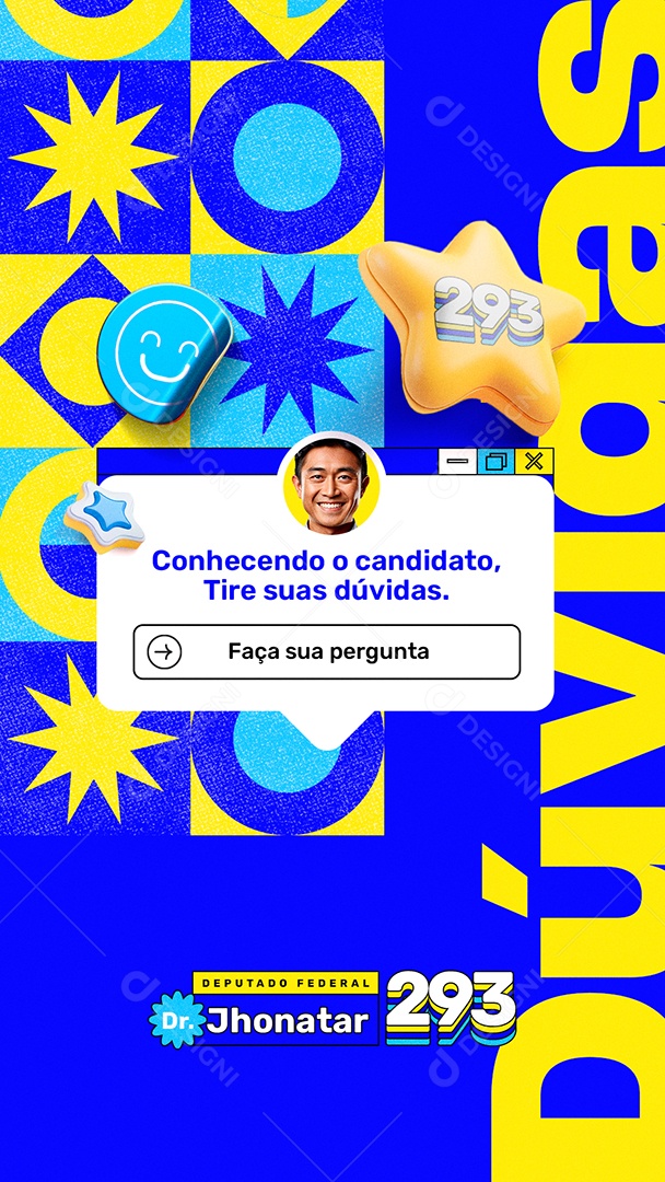 Story Eleição Conhecendo o candidato faça sua pergunta Social Media PSD Editável