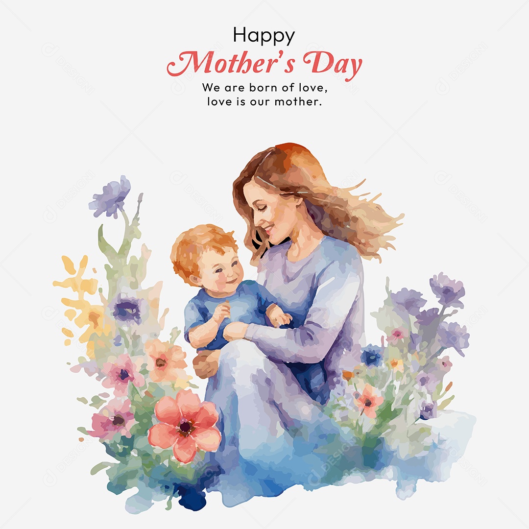 Feliz Dia das Mães Ilustração Vetor EPS