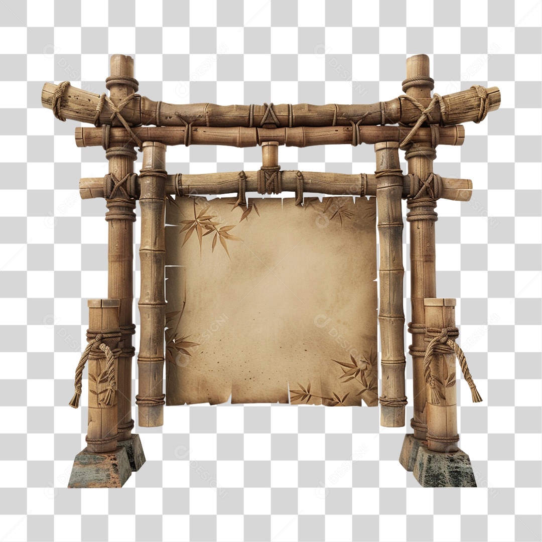 Bambu Pergaminho Portal PNG Transparente