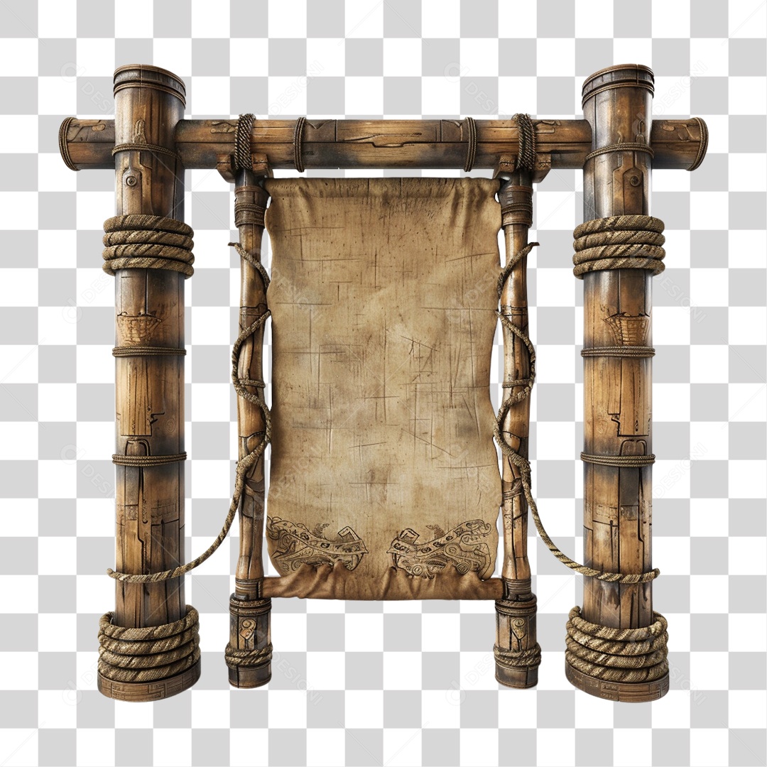 Bambu Pergaminho Portal PNG Transparente