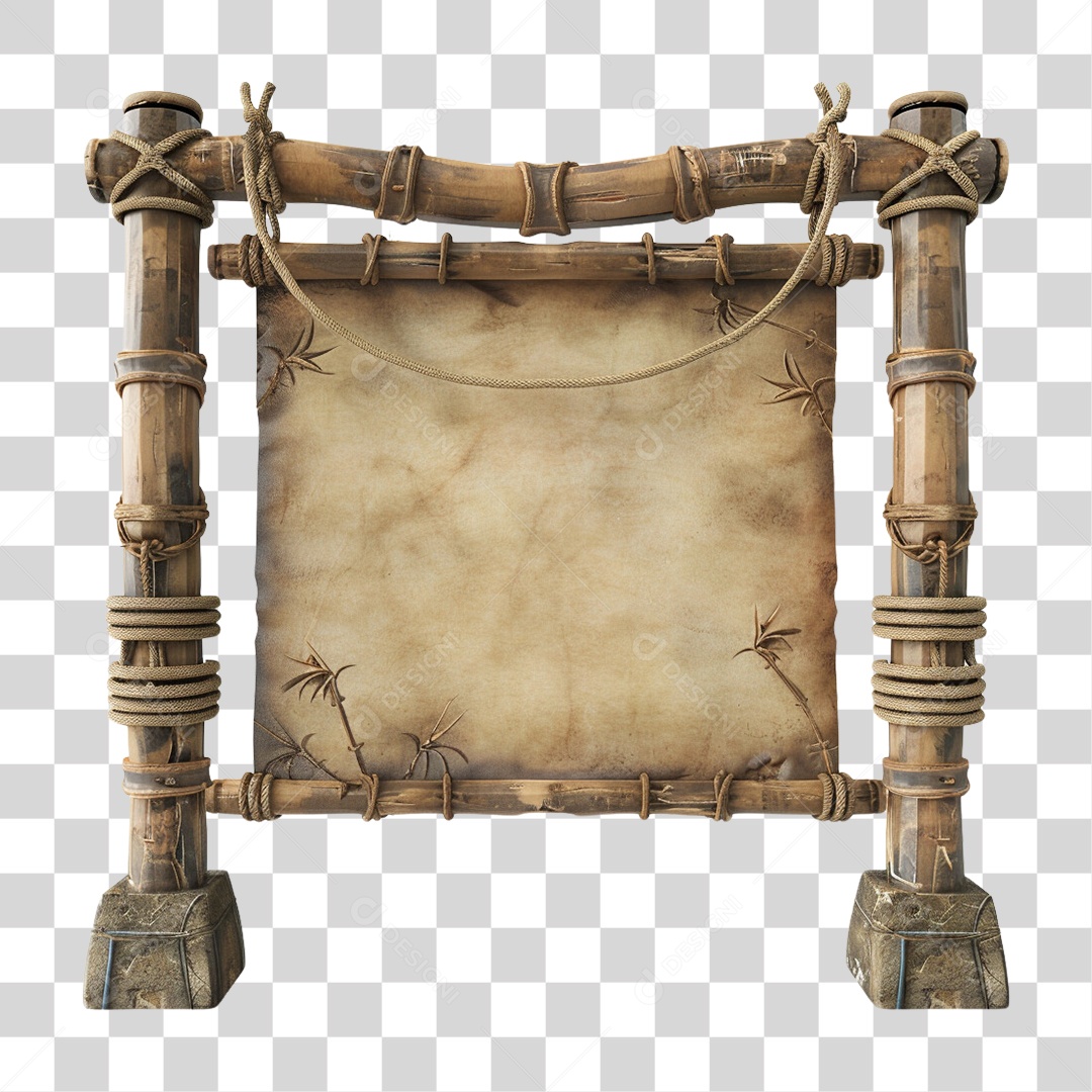 Bambu Pergaminho Portal PNG Transparente