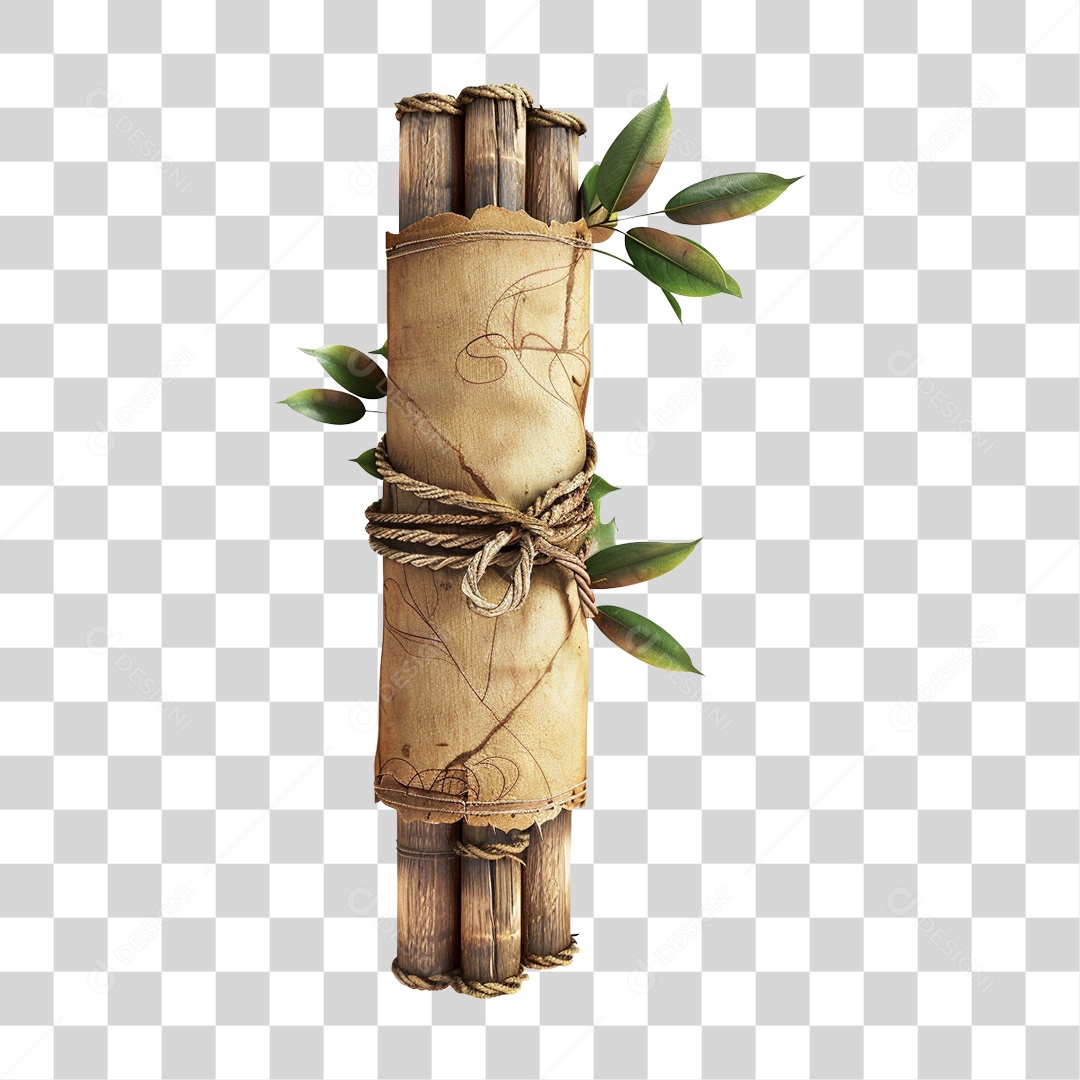 Bambu Pergaminho PNG Transparente